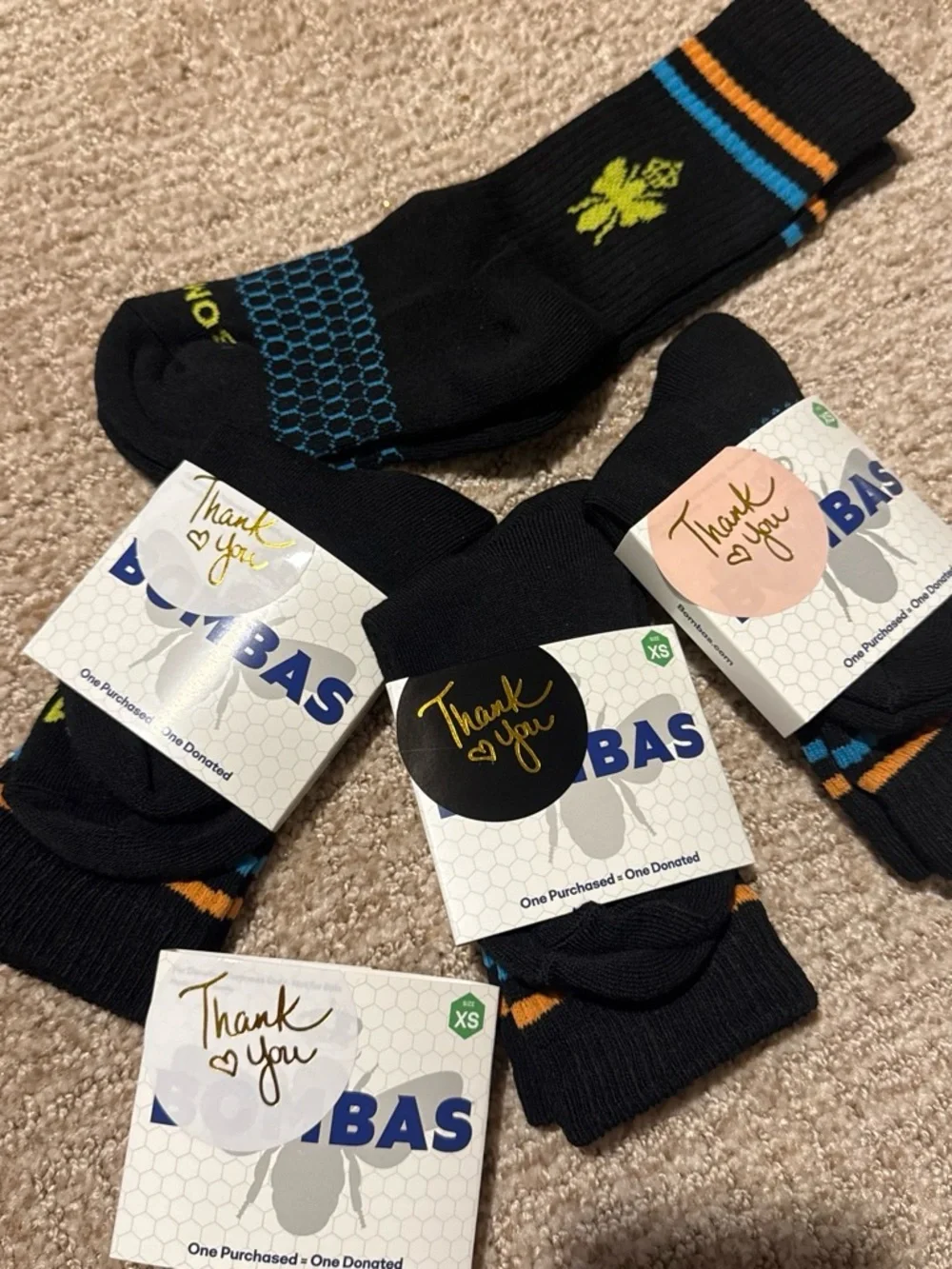 Bombas Black Athletic Crew Socks - Set of 4